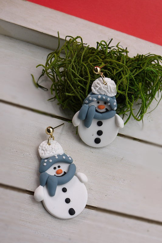 Snowman Polymer Earrings