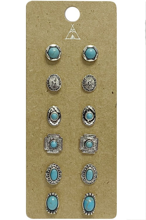 Silver & Turquoise Western Studs