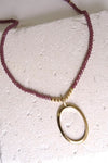 Beaded Chain Ring Pendant Necklace