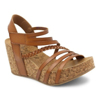 Heidi Strappy Wedge Sandals - Brown