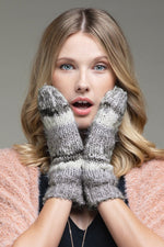 Shimmer Striped Knit Mittens
