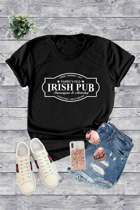 "Paddy's Old Irish Pub" Graphic Tee - Black