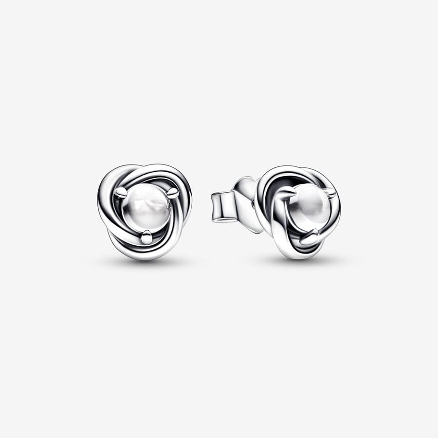 Sterling silver stud earrings with clear cubic