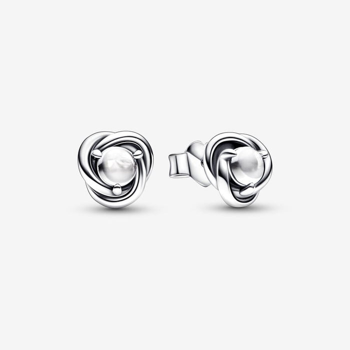 Sterling silver stud earrings with clear cubic