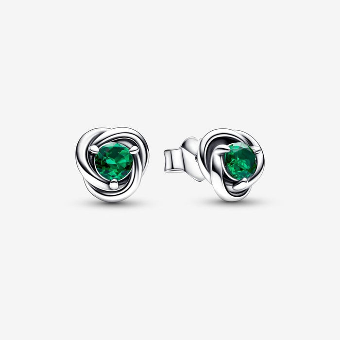 Sterling silver stud earrings with royal green