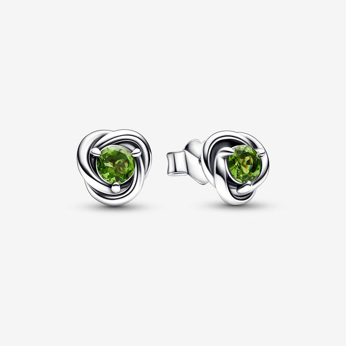 Sterling silver stud earrings with spring green