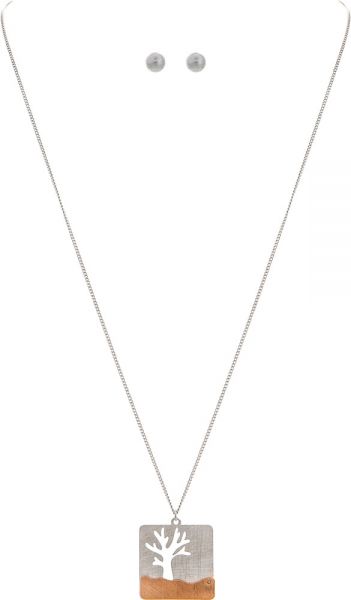 Two Tone Cutout Tree Necklace Separates