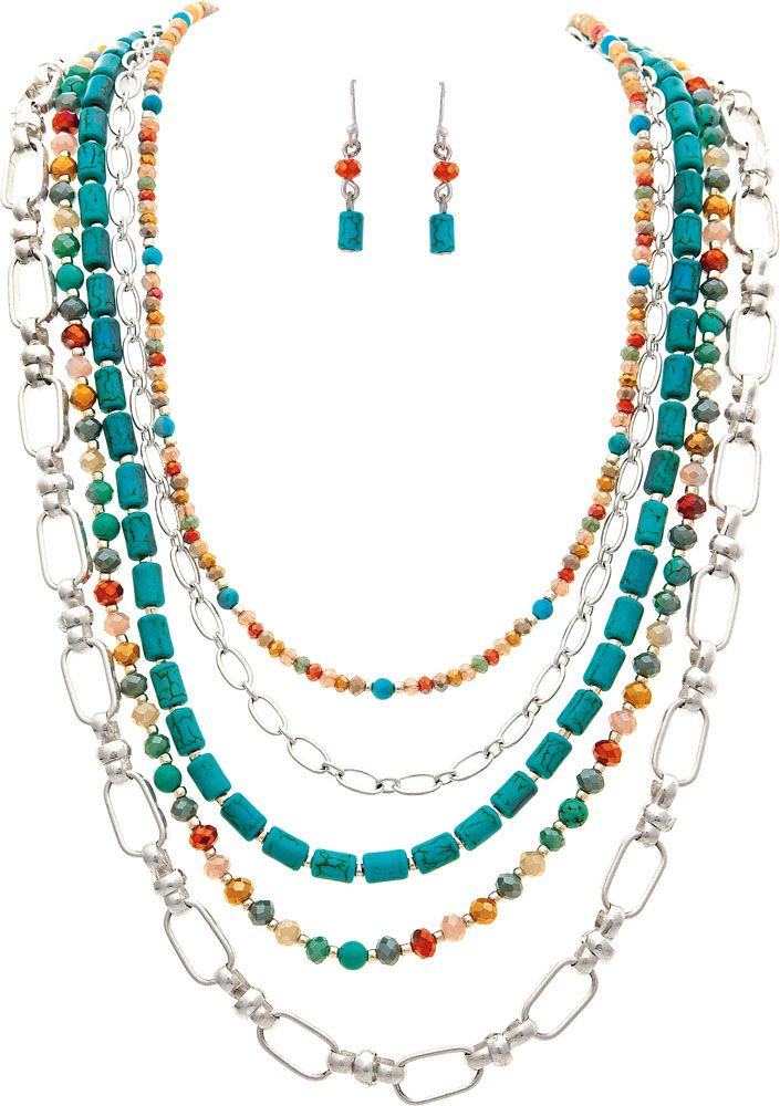 DIY turquoise ceramic heishi bead necklace - Perles & Co