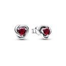 Sterling silver stud earrings with true red cubic zirconia
