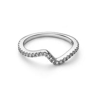 Sparkling Silver Wave Ring